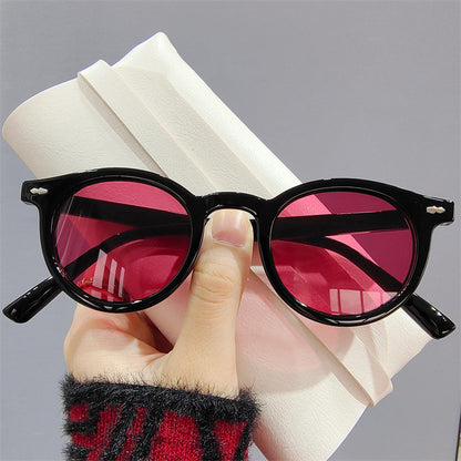 Classic Round Sunglasses for Men and Women (Black/Yellow)