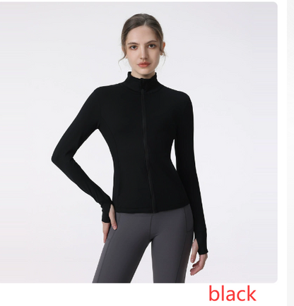 Women's Long Sleeve Zip Sports Jacket for Yoga & Running