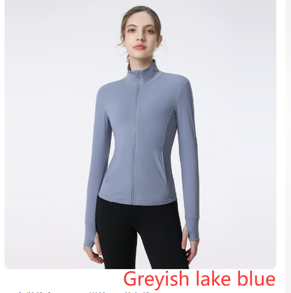 Women's Long Sleeve Zip Sports Jacket for Yoga & Running