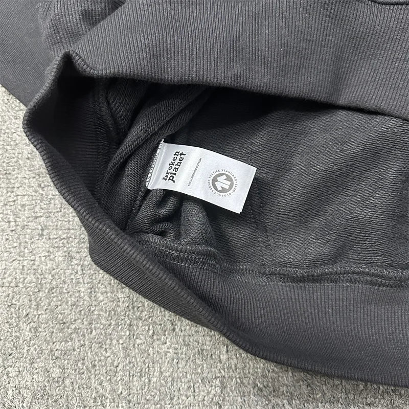 Broken Planet Cotton Hooded Sports Set with Zipper