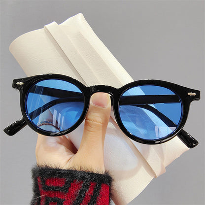 Classic Round Sunglasses for Men and Women (Black/Yellow)