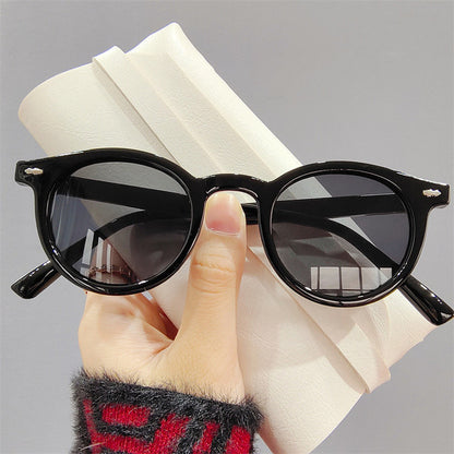 Classic Round Sunglasses for Men and Women (Black/Yellow)