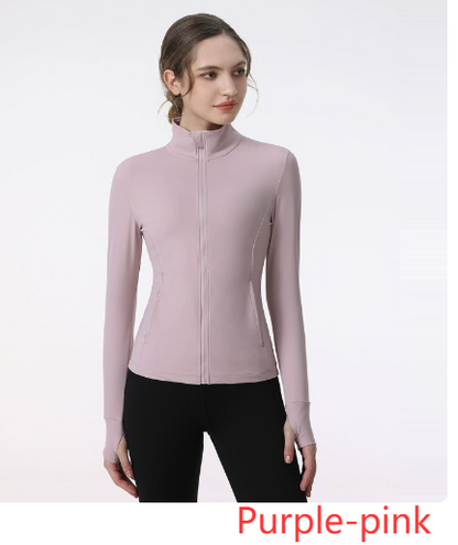 Women's Long Sleeve Zip Sports Jacket for Yoga & Running