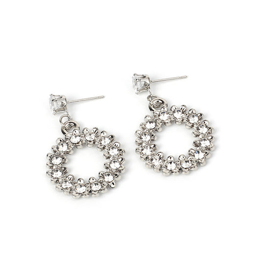 Korean Dongdaemun Luxury Zirconia Earrings with Rhinestones
